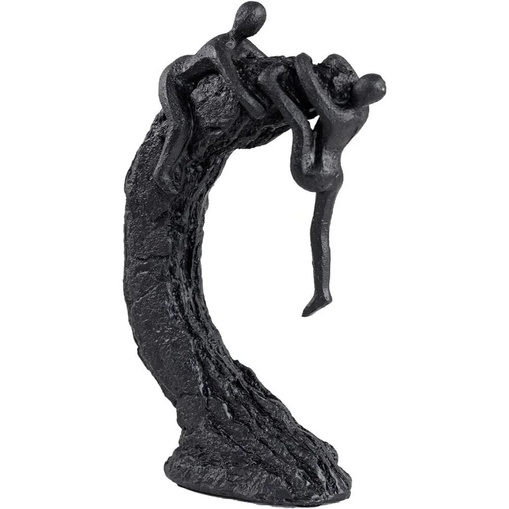 Modern Art Sculpture Office Dynamic Climbing Wall Character Decoration Black